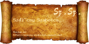 Szécsy Szabolcs névjegykártya