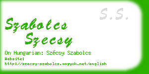 szabolcs szecsy business card