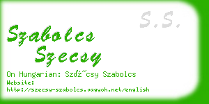 szabolcs szecsy business card